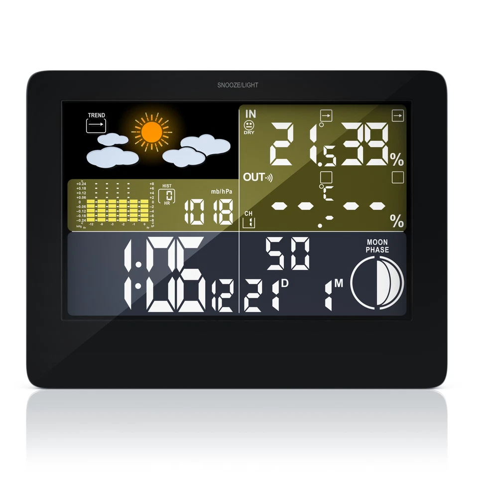 Bearware Funk Wetterstation mit Farbdisplay & Außensensor | DCF-Empfangssignal - Bild 2 von 4