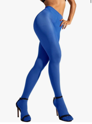 Sofsy Opaque Tights Pantyhose Italy Matte High Waist Royal Blue 40 Den 2-S New
