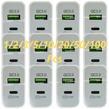 For iPhone iPad Android 20W Fast Charger Block USB C QC Wall Power Adapter Lot
