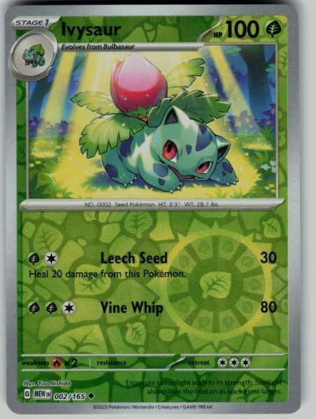 Ivysaur Reverse Holo 002/165 151 Reverse Holo NM Pokemon TCG