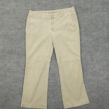 Eddie Bauer Pants Womens 14 Beige Corduroy Khakis Straight Leg Stretch Casual