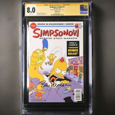 Simpsonovi Simpsons Comics #1 (Serbian) CGC 8.0 Signed by Bill Morrison *POP 1*