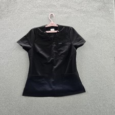 Jaanuu Women Scrub Top M Black Activewear Short Sleeve