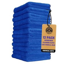 , Professional Microfiber Towels, 16 x 16 in, 12 Pack Ultra-soft, Blue