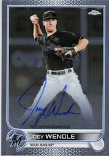 2022 Topps Chrome Joey Wendle ON-CARD AUTO #CVA-JWE Miami Marlins
