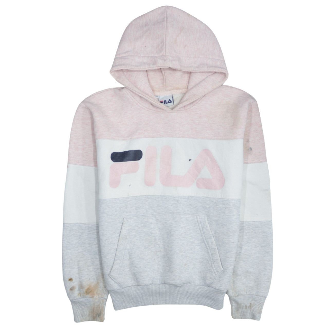 Felpa con cappuccio vintage FILA GRIGIA UOMO XL