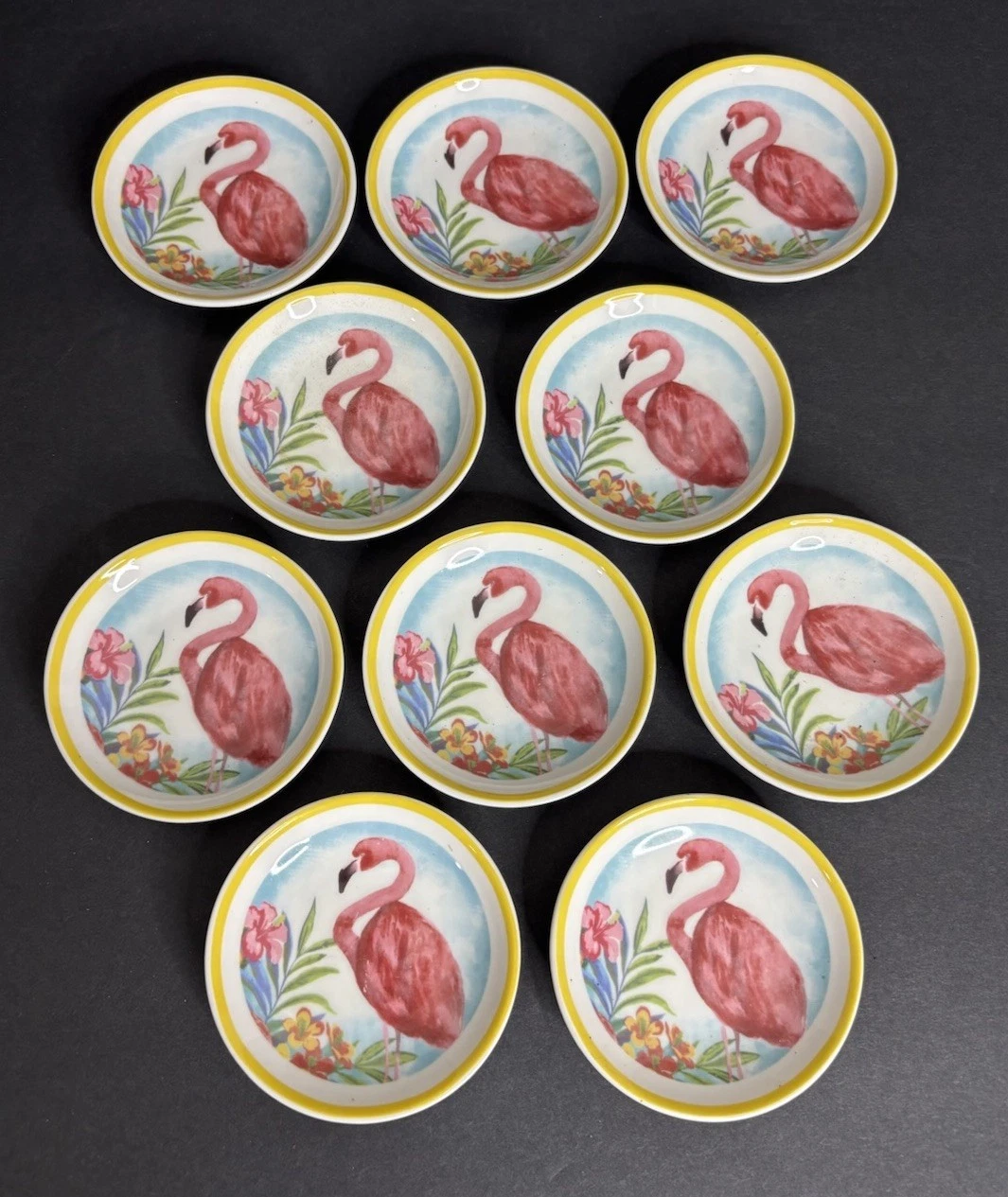 10 Nantucket Home Butter Pats Flamingo Floral 3 1/4" Teabag Holder