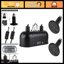 15" Dual Reptile Light Fixture, 150W Ceramic Heat Emitter  UVB Dome for Terrari