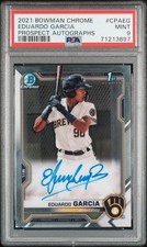 2021 Bowman Chrome Prospect Autographs Eduardo Garcia #CPAEG PSA 9 Brewers