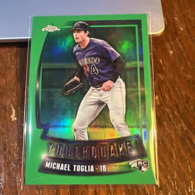 Michael Toglia 2023 Topps Chrome Update Youthquake Green Refractor Rookie RC /99