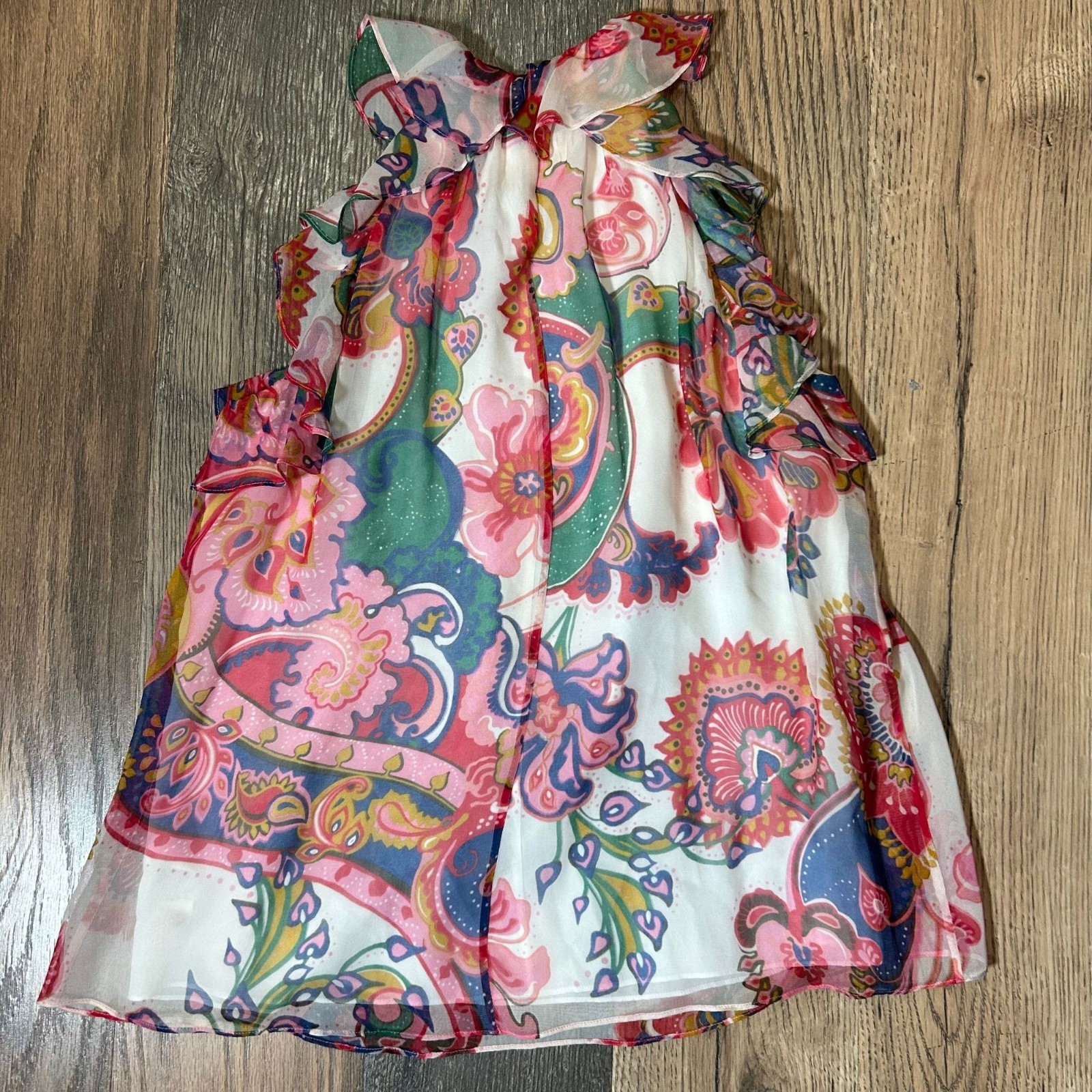 Zimmermann The Lovestruck 100% Silk Paisley Ruffle Blouse Women's Size 0 - EUC!