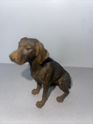 Weimaraner Dog Figurine Sitting Brown Resin Statue 3x3x1.5 