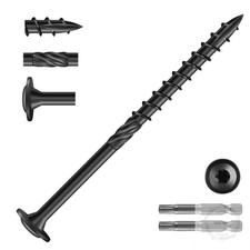 14 x 4 Inch Lag Screws 70Pcs 2lb. Structural Wood Screw, Black, Carbon Steel,