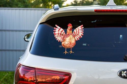 Colourful Christmas Chicken Wall Art Bedroom Window Vinyl Sticker Decal ...