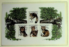 SLOVAKIA Sc 434 NH SOUVENIR SHEET OF 2003 - WILD CATS - (DLM34)