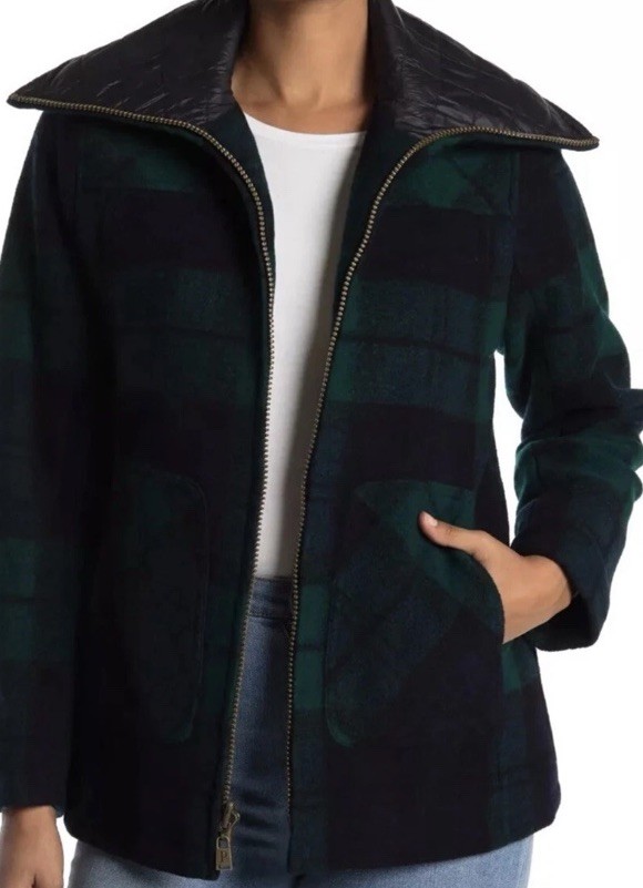 Pendleton Quilted Collar Black Watch Plaid COAT J… - image 2