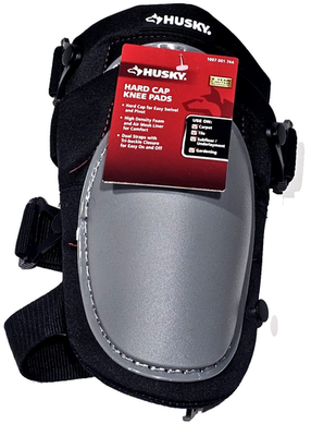 #ad Husky Hard Cap Knee Pads High Density Foam Dual Straps With Tri buckle Closure $33.99