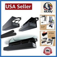 Durable Black Under Desk Cable Management Tray - Clutter-Free Workspace Solution