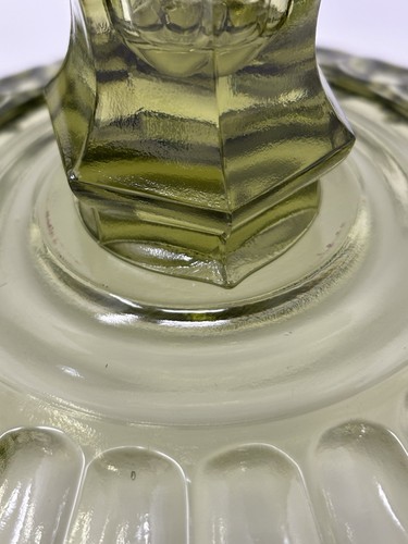 1962 Fenton Anniversary Colonial Green Thumbprint Compote Bowl & Lid - Picture 16 of 20