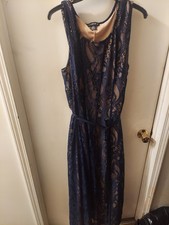 Candalite Woman Navy Blue Stretch Lace A Line Dress Size 3X