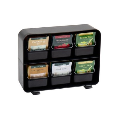 Mind Reader Tea Bag Organizer, Station 10.25''L x 3.25''W x 7.75''H, Black 