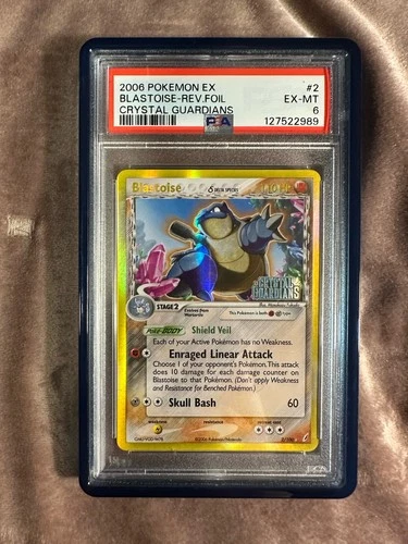 Pokémon Blastoise Delta Species Crystal Guardians Reverse Holo 2/100 PSA 6 EN