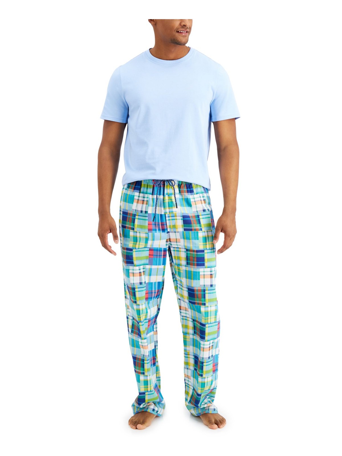 КЛУБНАЯ мужская синяя футболка с коротким рукавом топ брюки с прямыми штанинами пижама NA XL 1990₽