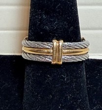 Philippe Charriol Geneve 18 kt / Edelstahl Kabelring Größe 8