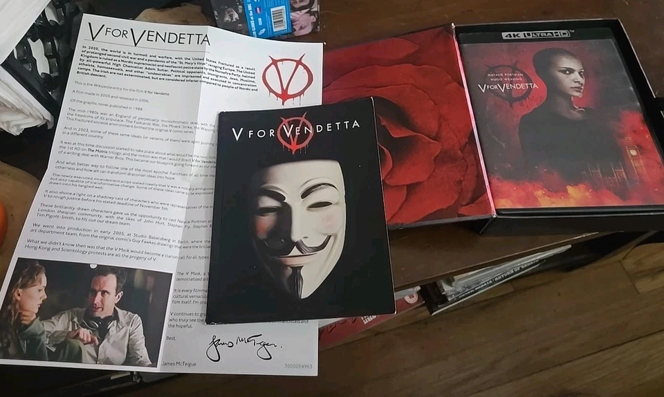 V For Vendetta 4K UHD Collectible Booklet Wachowski Portman Weaving Rare oop - Image 4 of 4