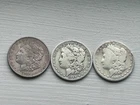 Lot of 3 - 90% Silver Morgan Dollars 1884 O 1883 O and 1921 BID NOW! $3.00 FACE