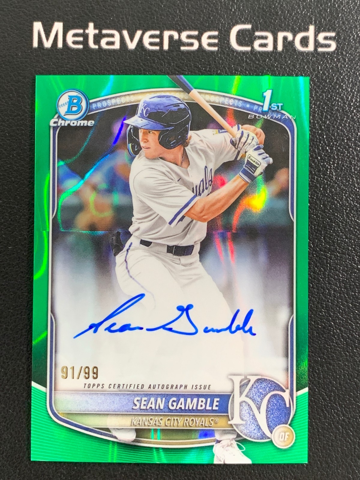2025 Bowman Chrome Draft 1st Prospects Sean Gamble Auto Green Lava Refractor /99