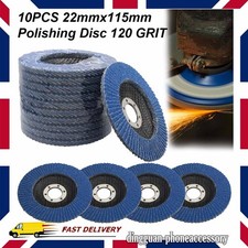 10x Flap Discs 115mm Sanding 120 Grit Grinding Wheels Ceramic Cutting 4.5" 9.60 per disc