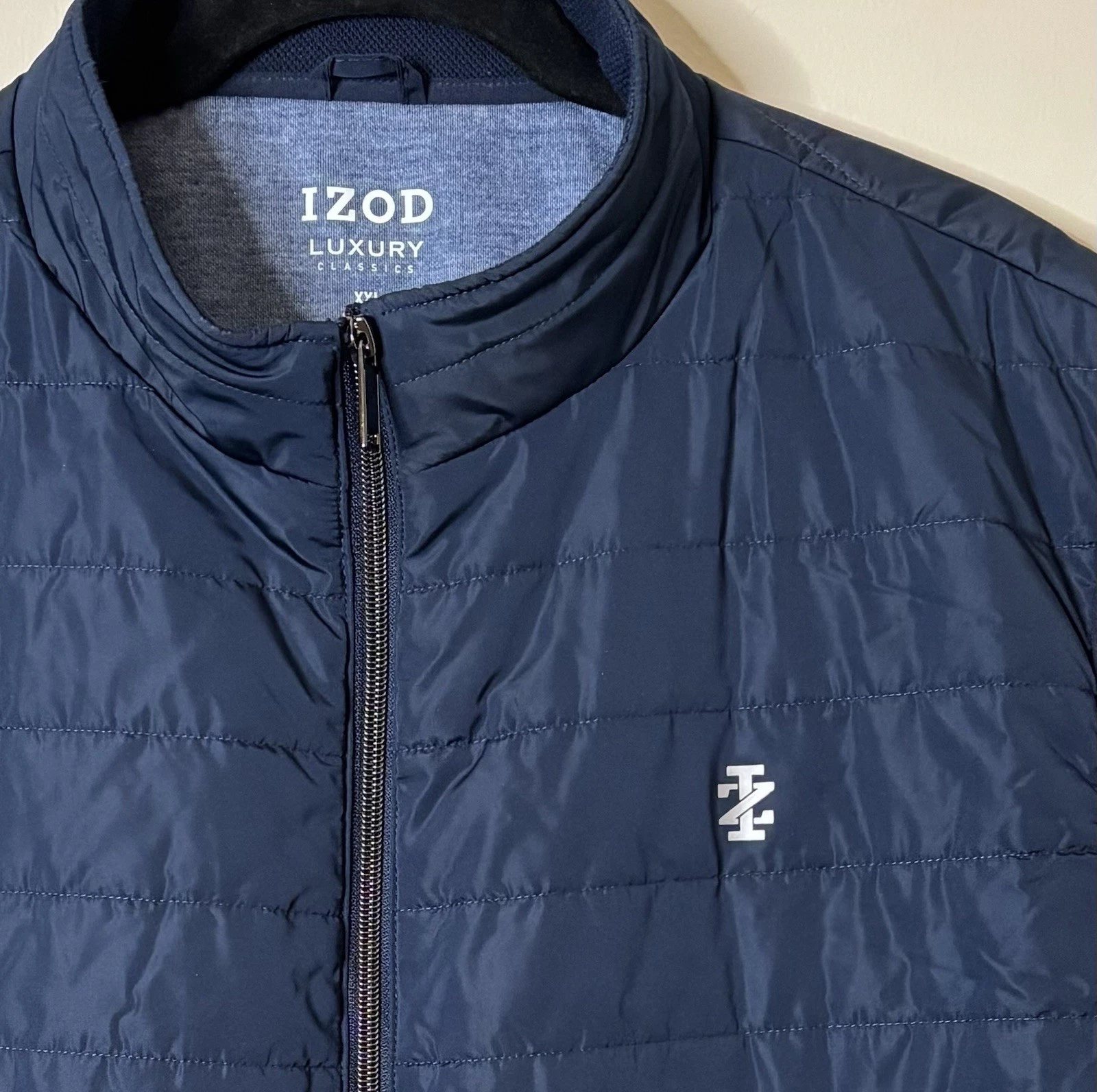 IZOD Men’s Sz XXL Blue Sleeveless Luxury Sport Puffer Full-Zip Vest Lightweight