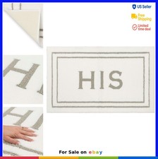 Knitted Plush Bath Mat 17x24 Inch Non-Slip Washable Polyester Gray Hotel