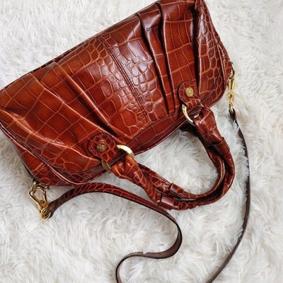 SILVANO BIAGINI Satchel Handbag Purse w/Shoulder Strap Leather in Brown USED JPN