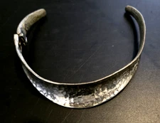 Vintage Hammered Silver Plate Collar Collared Necklace KJL Kenneth Jay Lane