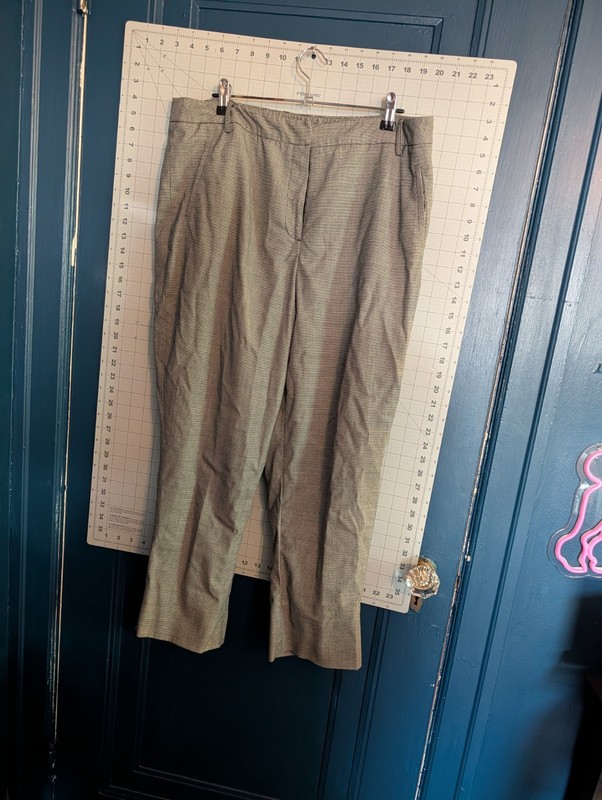 Talbots Gingham Checkered Black And White 16P Cropped Pants