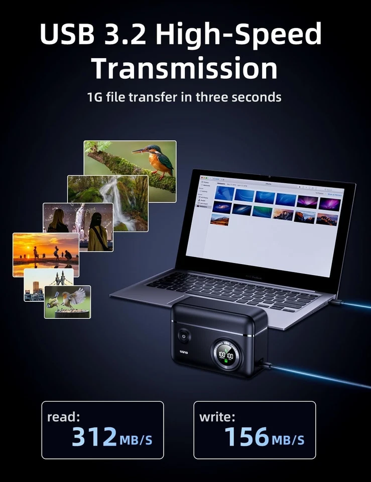 llano EN-EL25 Dual Charger Power Bank & Card Reader for Nikon Z30 Z50 Z fc - Image 4 of 4