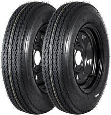 2-pcs 5.30-12 Trailer Tires With 12 Rims 6pr Load Range C 4 Lug 4 Bolt Design 2-pcs 5.30-12 Trailer Tires With 12 Rims 6pr Load Range C 4 Lug 4 Bolt Design
