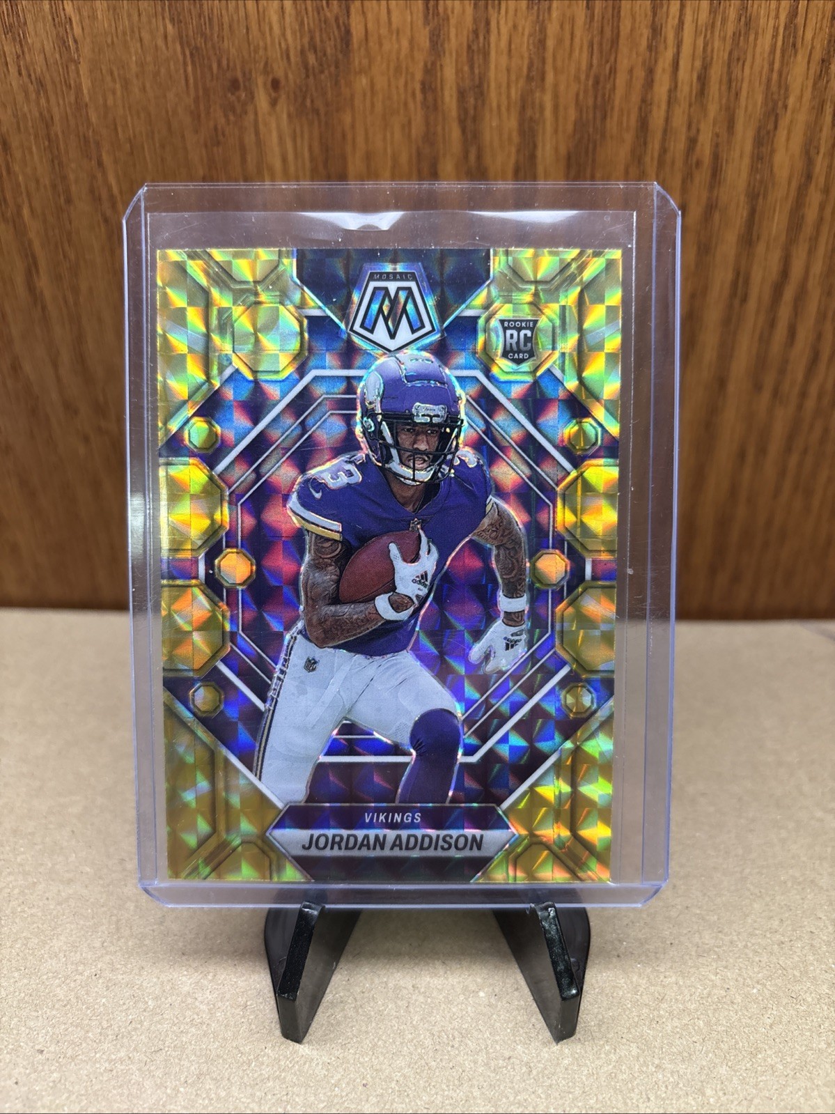 2023 Panini Mosaic #337 Jordan Addison Reactive Yellow Mosaic