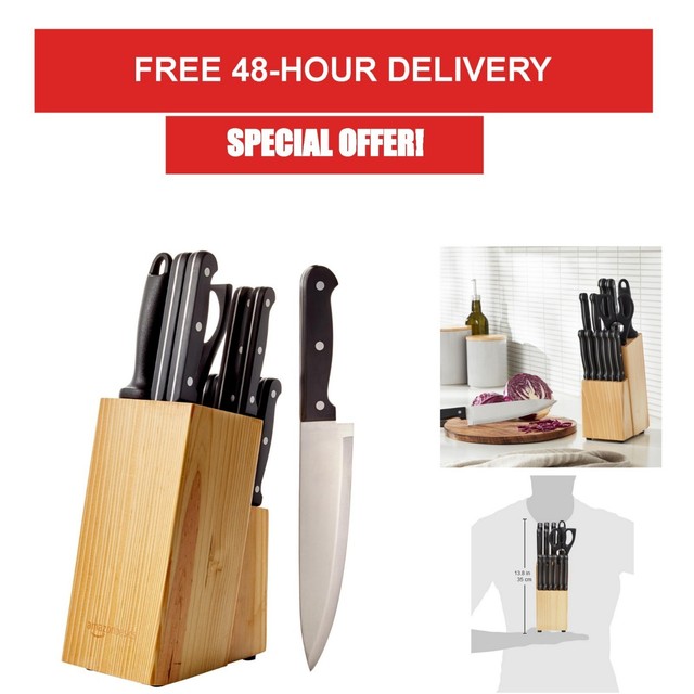 Amazon Basics 14-Piece Knife Block Set