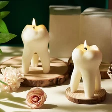 2 Pcs Christmas Dental Gifts Men Tooth Scented Candle Dentist Hygienist Assis...