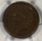 1869  Indian Cent .01. PCGS XF 45. Perfect Brown.