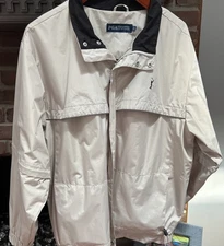 PGA Tour Mens Full Zip Golf Convertible Windbreaker Jacket Size Large Beige Tan