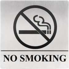 No Smoking Self Adhesive Commercial Restaurant Office Stainless Steel Sign