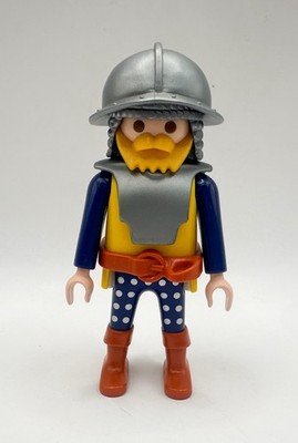 Playmobil Figure Knight, Blue Scale Mail, Blonde Beard 3268 3314