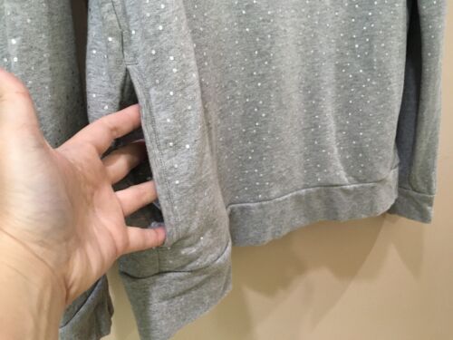 Boden sweatshirt Womens 8 mock neck pullover Grey Polka Dot Loungewear - Picture 3 of 5