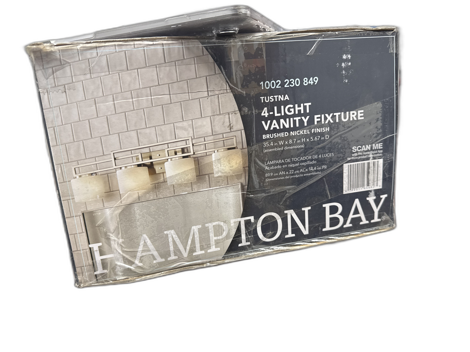 HDC Tustna 4-Light Brushed Nickel Bathroom Vanity Light with Opal Glass Shades