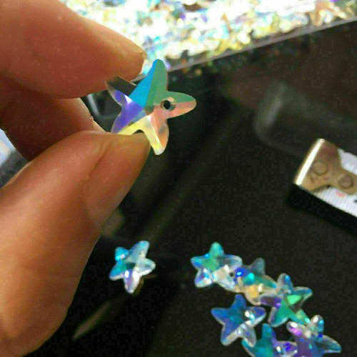 30x AB Starfish Crystal Faceted Prism Glass Suncatcher Chandelier Hanging Decor - Picture 11 of 12