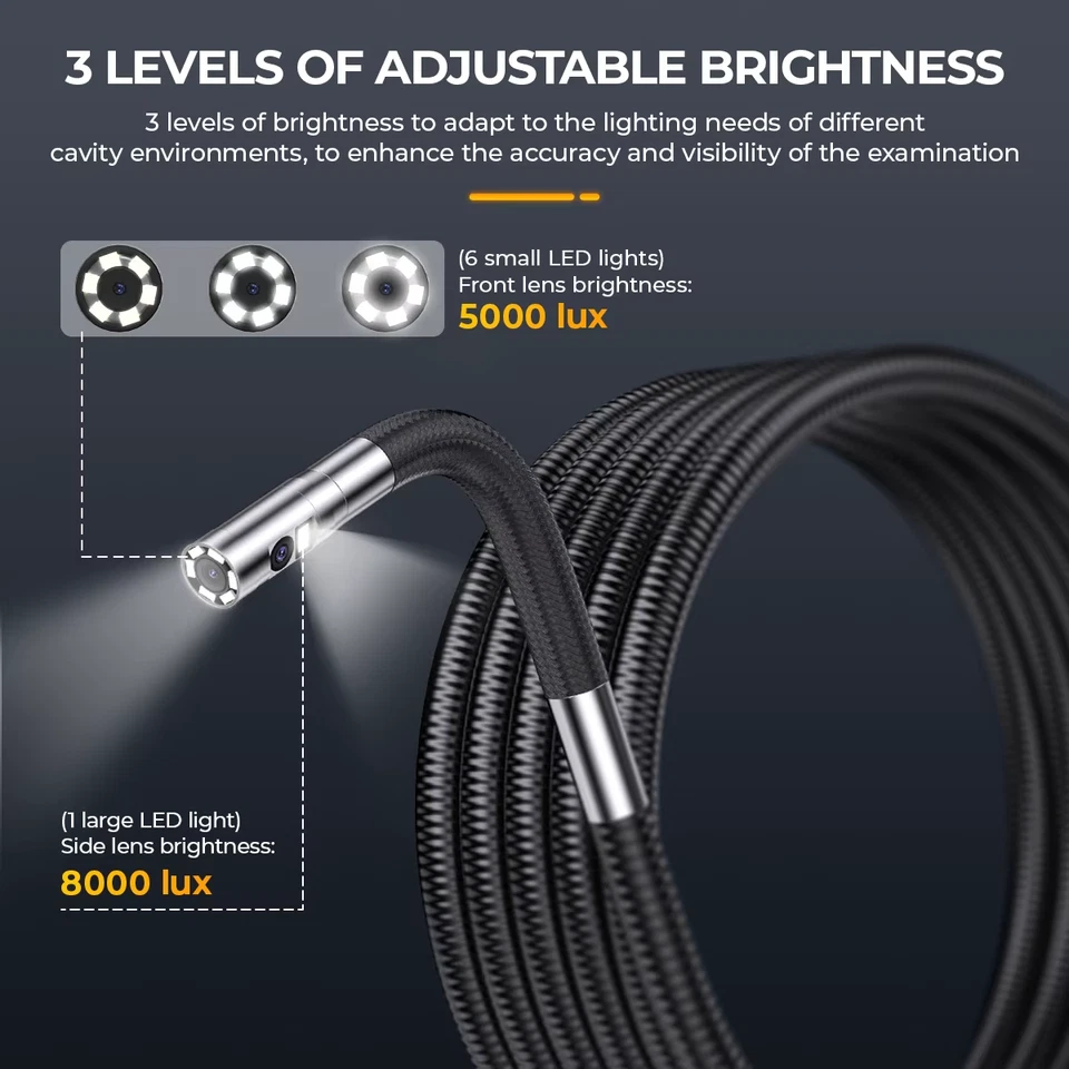 Шарнирный бороскоп 6,5 мм камера для осмотра автоматический эндоскоп камеры прицелы 210° - Изображение 3 из 4